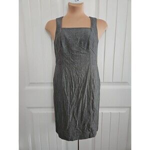 Banana Republic L 12 Gray Sheath Dress Wool blend Career Cocktail Suiting Work